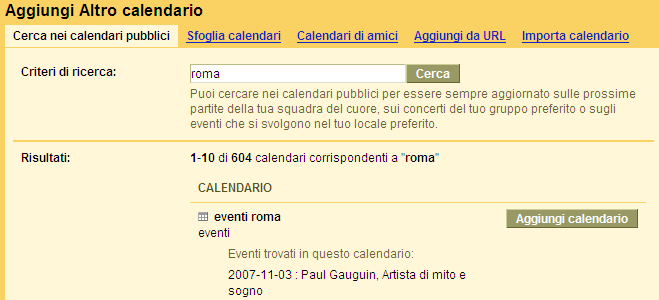 Calendar Roma