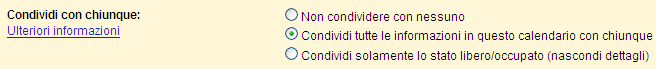 Calendar condividi