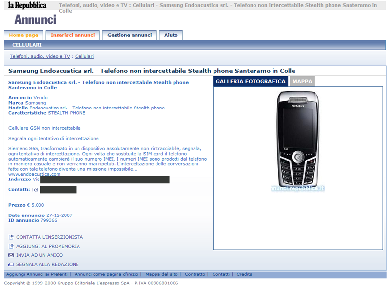 Telefonino non intercettabile